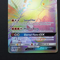 Pokemon Ho-Oh GX Full Art Secret Rainbow Rare Holo SM80 Promo Sun & Moon NM - Image 3