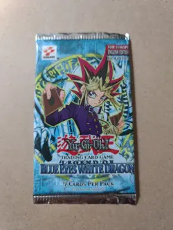YuGiOh LOB Legend of the blue eyes white dragon 1st edition booster pack sealed - Image 1