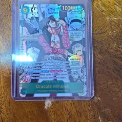 Bandai Dracule Mihawk Secret Rare Foil OP14-119 One Piece CCG The Seven Warlords - Image 1
