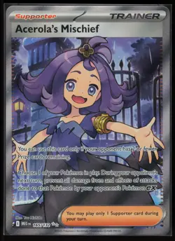 Pokemon Acerola's Mischief - Ultra Rare Holo ME01 Mega Evolution 2025 165/132 NM - Image 1