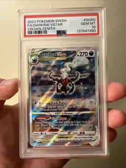 2023 Darkrai VSTAR GG50/GG70 Crown Zenith Pokemon Card PSA 10 Full Art Holo - Image 1
