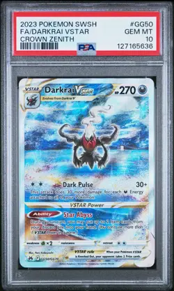 Pokemon Darkrai Vstar Crown Zenith GG50/GG70 PSA 10 Gem Mint - Image 1