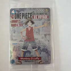 Bandai Namco Monkey D. Luffy P-055 Promo Character Card One Piece CCG US Voyage - Image 1