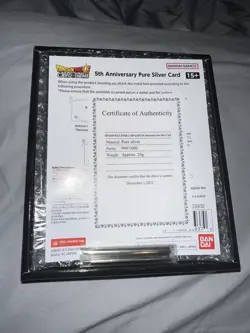 Dragon Ball Super Card Game 5th Anniversary Pure Silver Card. #125/555 - Image 2
