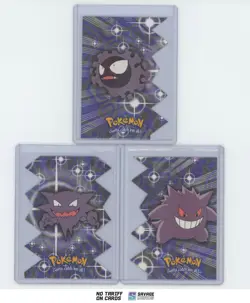 2000 Topps Pokemon Evolutions Die-Cut Embossed (Lot of 3 Cards) Gastly... - Image 1