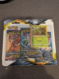 Sun & Moon Unbroken Bonds Sealed Triple Blister Pack - Sceptile Pokemon Card - Image 1