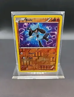 Pokemon Card Riolu Plasma Storm Reverse Holo Common 75/135 Near Mint - Image 1