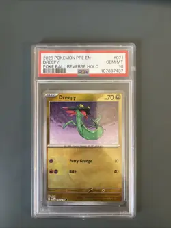 Pokemon TCG Dreepy Prismatic Evolutions Card 071/131 Pokeball Holo - Image 1