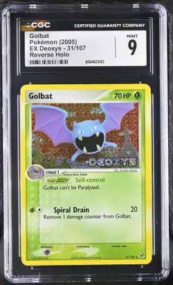 CGC 9 MINT Golbat 2005 EX Deoxys 31/107 Reverse Holo Stamped Pokemon Card - Image 1