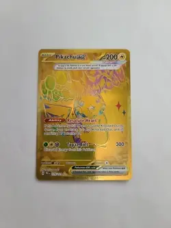 Pokemon Holo Full Art Gold Pikachu EX 179/131 Prismatic Evolutions NM/M - Image 1