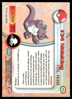 Pokemon Tcg Nidoking #34 2000 Topps Chrome HP - Image 2