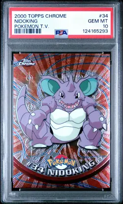 2000 TOPPS CHROME POKEMON T.V. #34 NIDOKING PSA 10 - Image 1