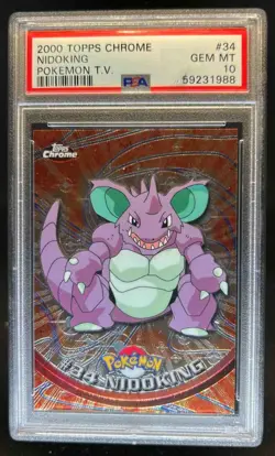 2000 Topps Chrome Pokemon Nidoking #34 PSA 10 - Image 1