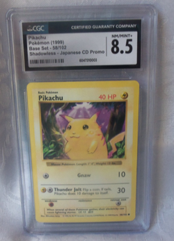 1999 Pokemon Game Pikachu Base Set #58/102 Yellow Cheeks Grade 8.5 NM/ MINT+ - Image 1