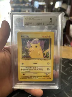 BGS 9 Unlimited Yellow Cheeks Pikachu WOTC Base Set 1999 Pokemon Game 58/102 PSA - Image 1