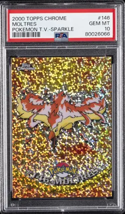2000 TOPPS CHROME POKEMON T.V. SPARKLE #146 MOLTRES PSA 10 - Image 1