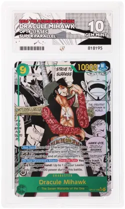 ONE PIECE DRACULE MIHAWK OP14-119 MANGA ALTERNATE ART ENGLISH ACE 10 - Image 1
