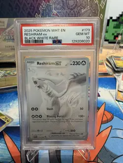 Pokemon 2025 WHT en White Flare Reshiram EX #173/086 Black White Rare PSA 10 - Image 3