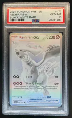 2025 Pokemon SV White Flare WHT EN Reshiram ex Black and Rare #173/086 PSA 10 - Image 1