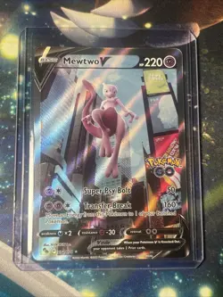 Pokemon GO TCG Mewtwo V 072/078 Alternate Alt Full Art Holo Foil NM Card 2022 - Image 1