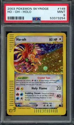 *SWIRL* Pokemon Crystal Ho-oh Holo 2003 Skyridge #149 PSA 9 Mint - Image 1