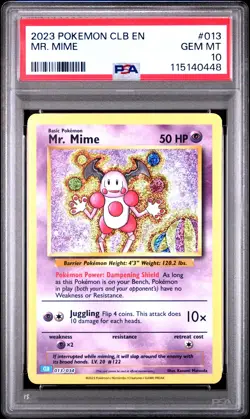 2023 POKEMON CLB TRADING CARD GAME CLASSIC #013 MR. MIME PSA 10 - Image 1