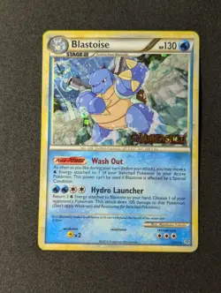 Pokemon TCG HGSS Unleashed Blastoise Prerelease Holo Stamped 13/95 NM - Image 1