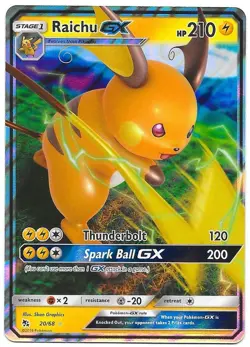 Pokemon TCG - Raichu GX #20/68 - Hidden Fates - NM/M - Image 1