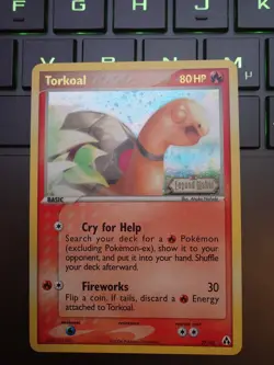Torkoal 27/92 Legend Maker Reverse Holo Stamped Pokemon Tcg W/ Toploader - Image 1
