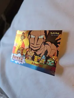 2000 Topps Chrome Pokemon Pikachu Vacation A Great Day Holo Foil - Image 1