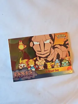 2000 Topps Chrome Pokemon Pikachu Vacation A Great Day Holo Foil - Image 2