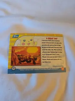 2000 Topps Chrome Pokemon Pikachu Vacation A Great Day Holo Foil - Image 3