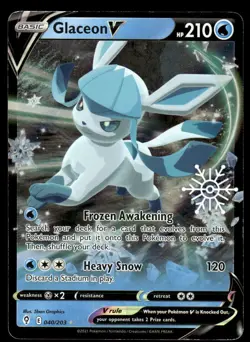 Pokemon TCG 2023 Advent Calendar #040/203 Glaceon V LP - Image 1