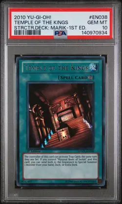2010 YU-GI-OH! STRUCTURE DECK: MARIK 1ST ED #EN038 TEMPLE OF THE KINGS PSA 10 - Image 1