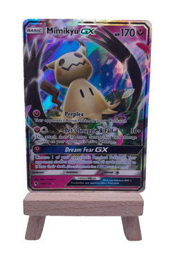 MIMIKYU GX 149/214 SUN & MOON LOST THUNDER ULTRA RARE HOLO POKEMON CARD - Image 1
