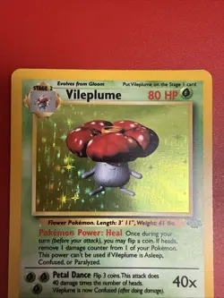 Pokemon TCG Vileplume 15/64 Holo Rare Unlimited Card Jungle 1999 LP Vintage - Image 2