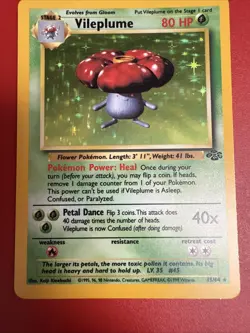 Pokemon TCG Vileplume 15/64 Holo Rare Unlimited Card Jungle 1999 LP Vintage - Image 3