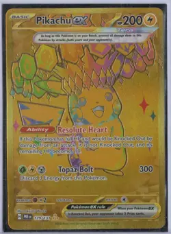 Pikachu ex 179/131 NM Prismatic Evolutions Holo Hyper Rare Gold Card Pokemon - Image 1