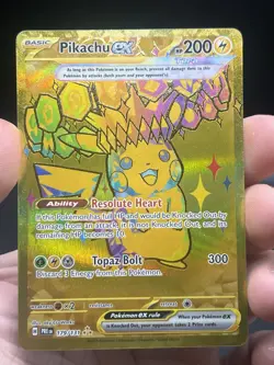 Pikachu ex 179/131 Hyper Rare Gold Pokemon Prismatic Evolutions English NM - Image 3