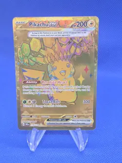Pokemon S&V Prismatic Evolutions Pikachu ex 179/131 Gold Hyper Rare NM - Image 1