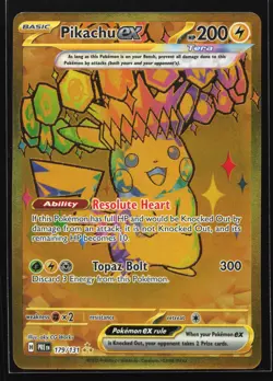Pikachu ex 179/131 Prismatic Evolutions Gold Hyper Rare Pokemon Card - Image 1