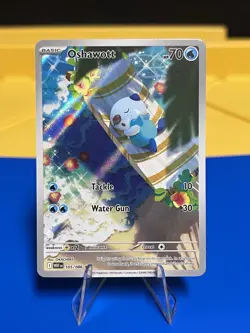 Oshawott 105/086 Sv: White Flare Holo Illustration Rare / IR Pokemon Card NM - Image 1