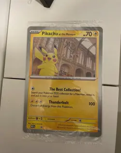 Pikachu At The Museum, Pokemon X Natural History Museum Jumbo Promo Pokemon Card - Image 1