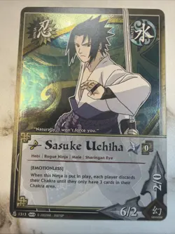 Naruto CCG Sasuke Uchiha holo rare card near mint or better - Image 2