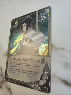 Naruto CCG Sasuke Uchiha holo rare card near mint or better - Image 3