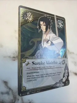 Naruto CCG Sasuke Uchiha holo rare card near mint or better - Image 4