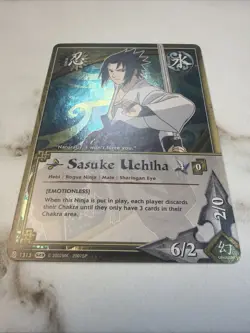 Naruto CCG Sasuke Uchiha holo rare card near mint or better - Image 5