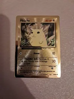 Pokemon Karte Pikachu Gold Metal Card Celebrations 58/102 NM Englisch - Image 1