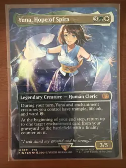 Yuna, Hope of Spira (Borderless) (Chocobo Track Foil) Final Fantasy Magic MTG - Image 1