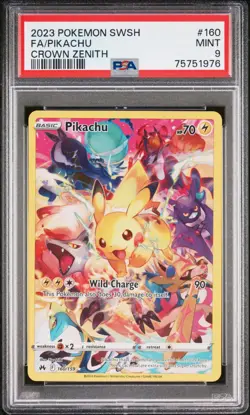 2023 Pokemon SWSH Crown Zenith Pikachu Full Art #160/159 PSA 9 - Image 1